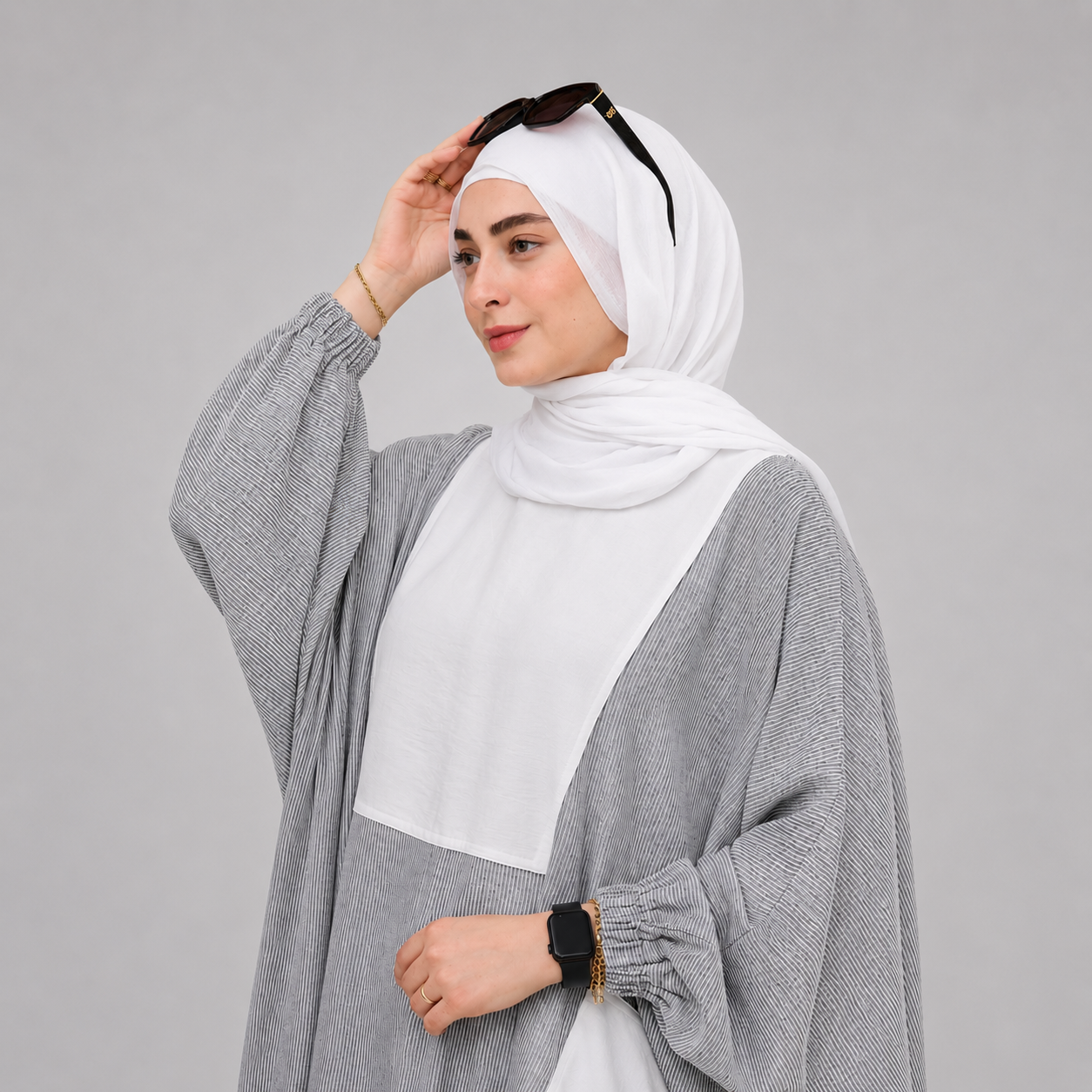 Robe Longue Oversize Rayée – Style Modeste & Élégant
