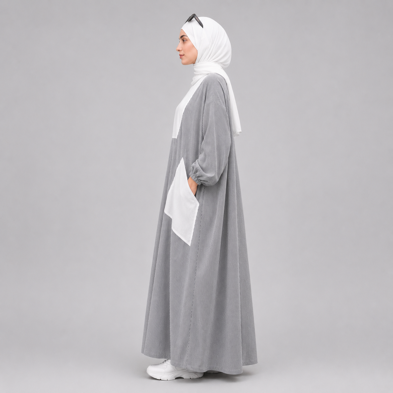 Robe Longue Oversize Rayée – Style Modeste & Élégant