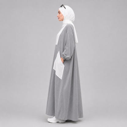 Robe Longue Oversize Rayée – Style Modeste & Élégant