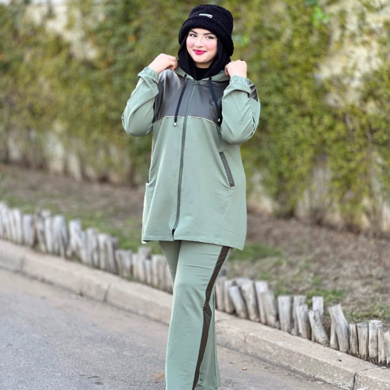 Survêtement femme hijab zippé – Élégance moderne & confort signé Noirine 🖤