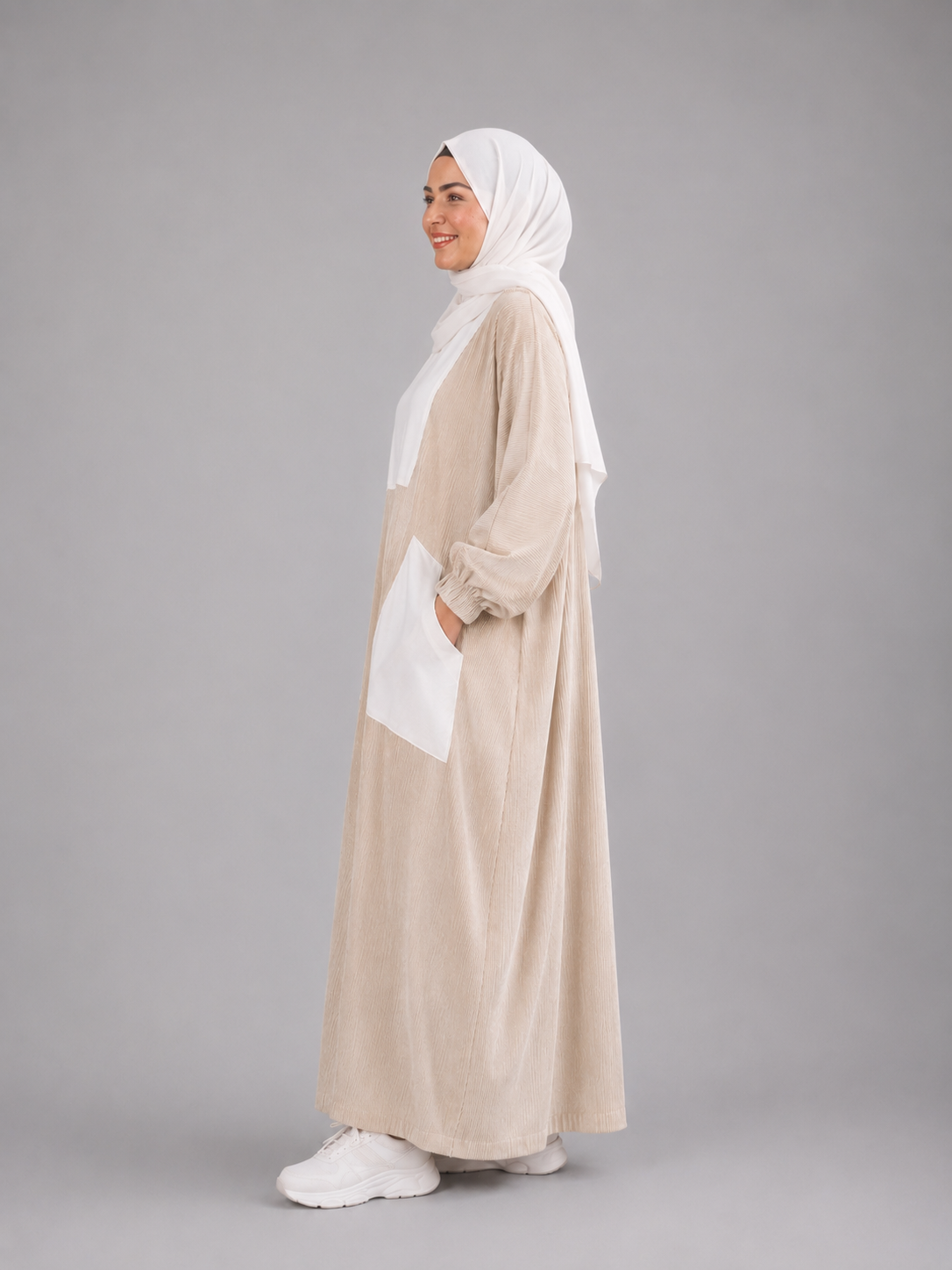 Robe Longue Oversize Rayée – Style Modeste & Élégant