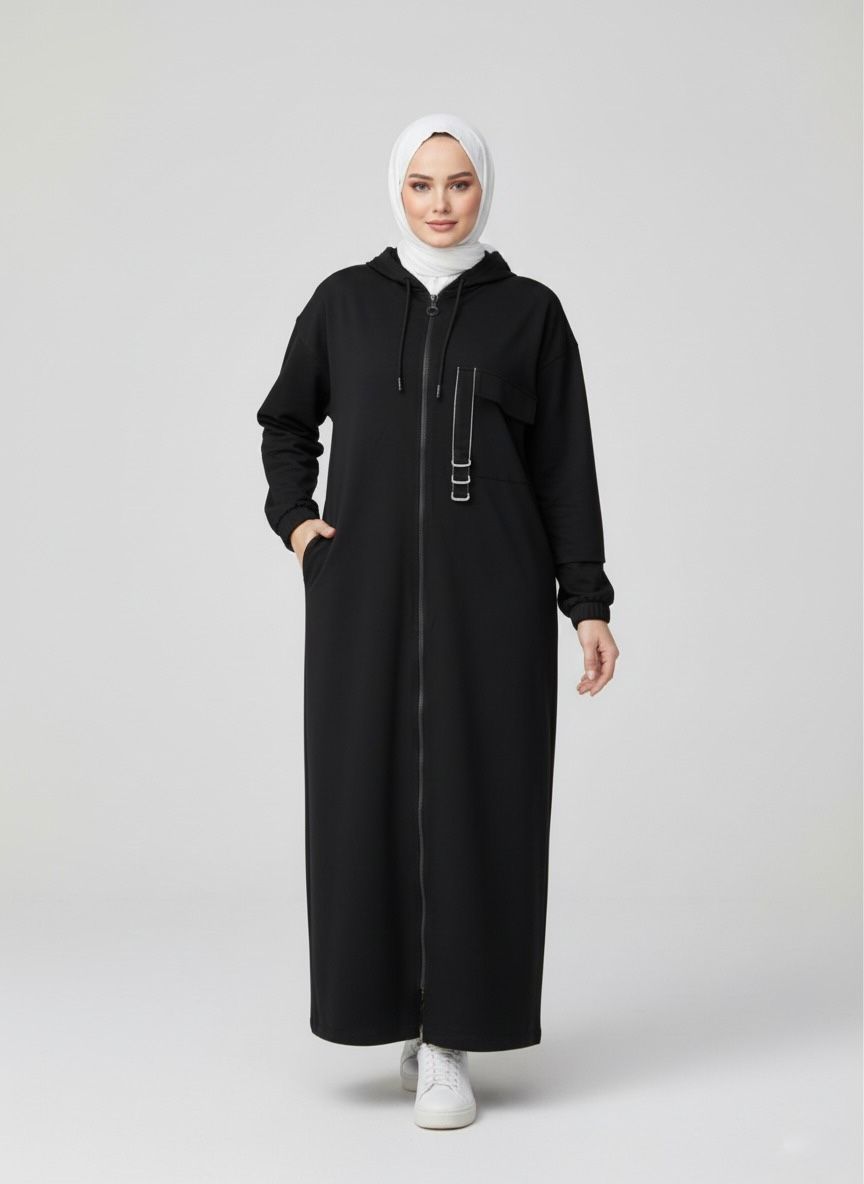 Survêtement Long Noir Coupe Droite – Noirine