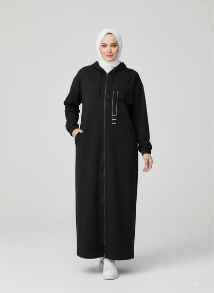 Survêtement Long Noir Coupe Droite – Noirine