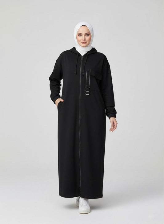 Survêtement Long Noir Coupe Droite – Noirine