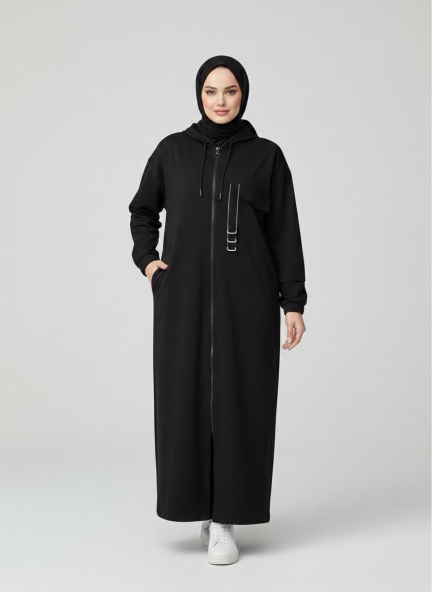 Survêtement Long Noir Coupe Droite – Noirine
